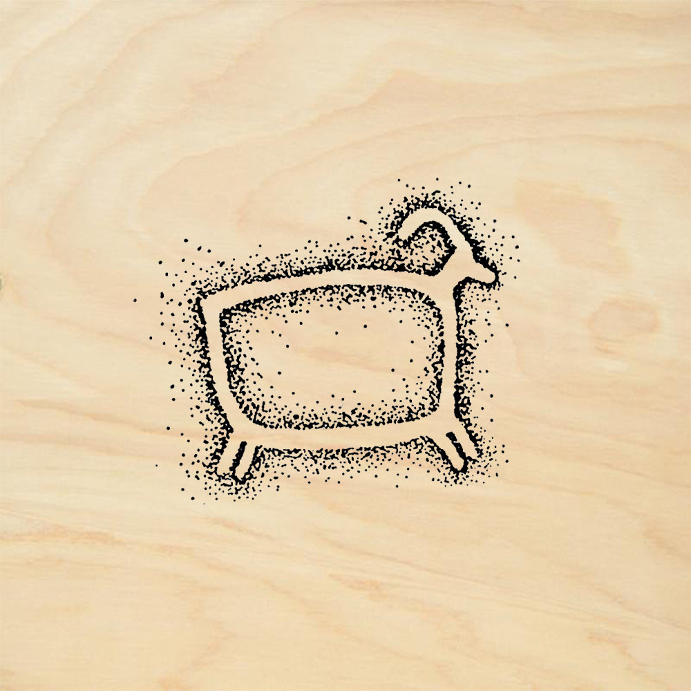 StampaFe Square Sheep Folk Art Rubber Art Stamp