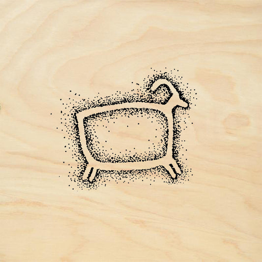 StampaFe Square Sheep Folk Art Rubber Art Stamp