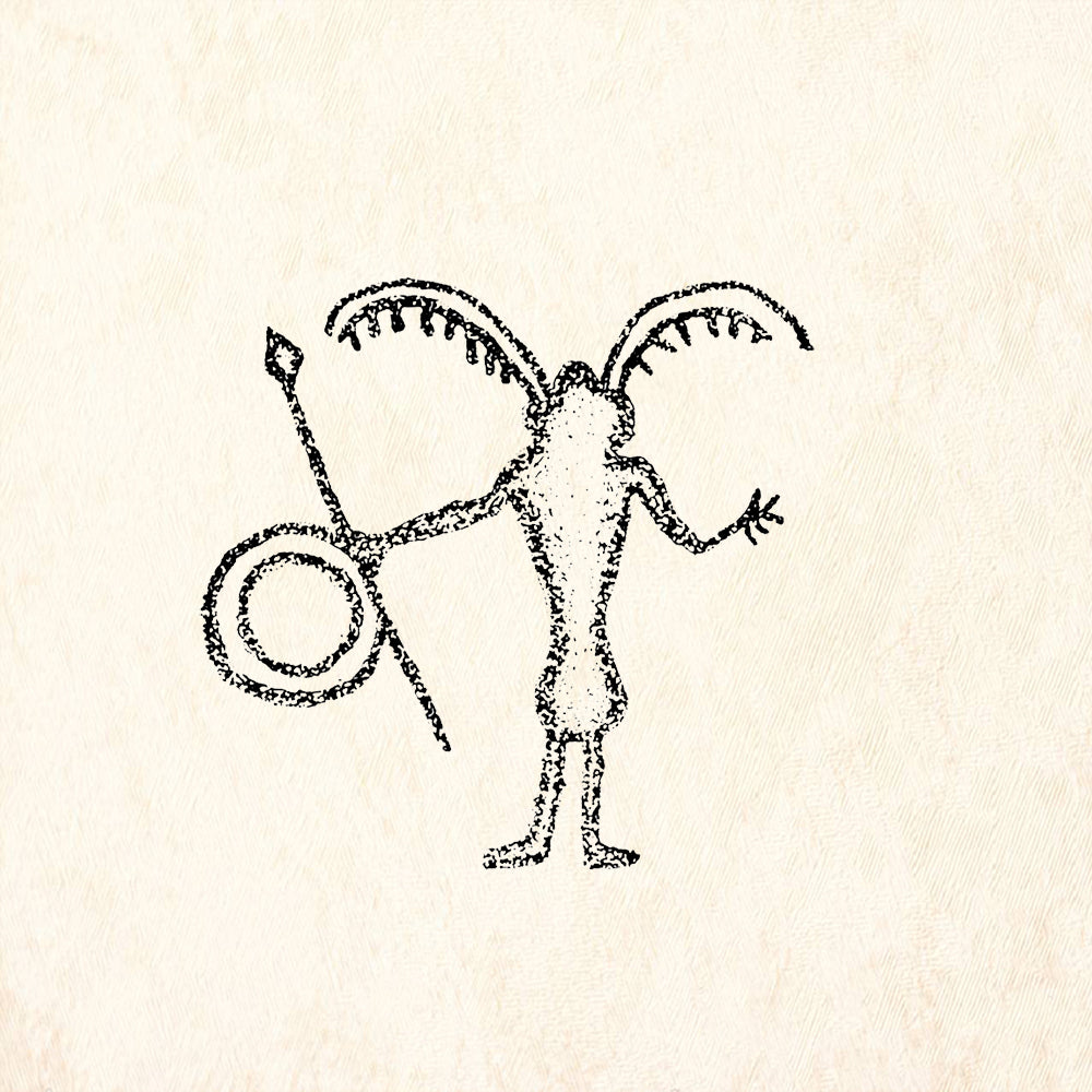 StampaFe Two Horned Warrior Southwest Rubber Art Stamp