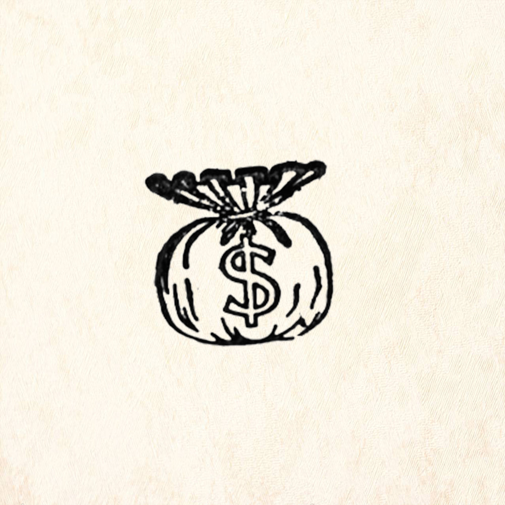 StampaFe Money Bag Vintage Rubber Art Stamp