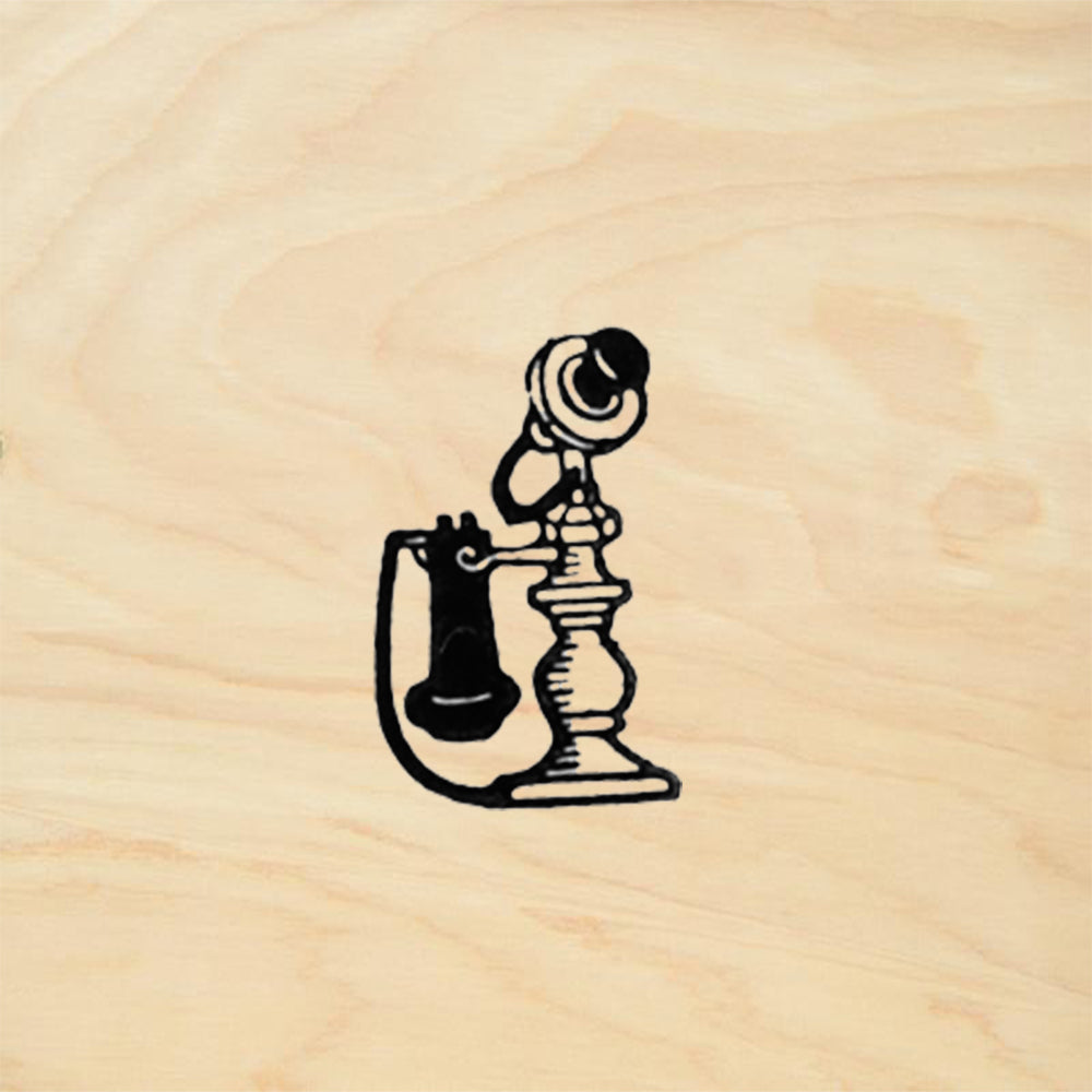 StampaFe Candle Stick Phone Retro Rubber Art Stamp