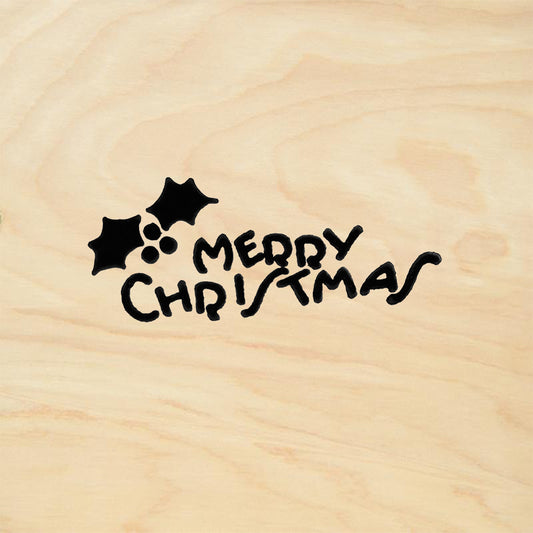 StampaFe Merry Christmas with Holly Christmas Rubber Art Stamp