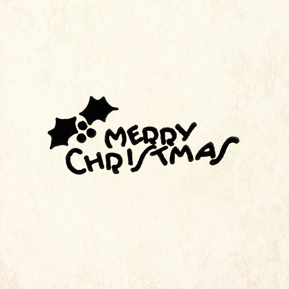 StampaFe Merry Christmas with Holly Christmas Rubber Art Stamp