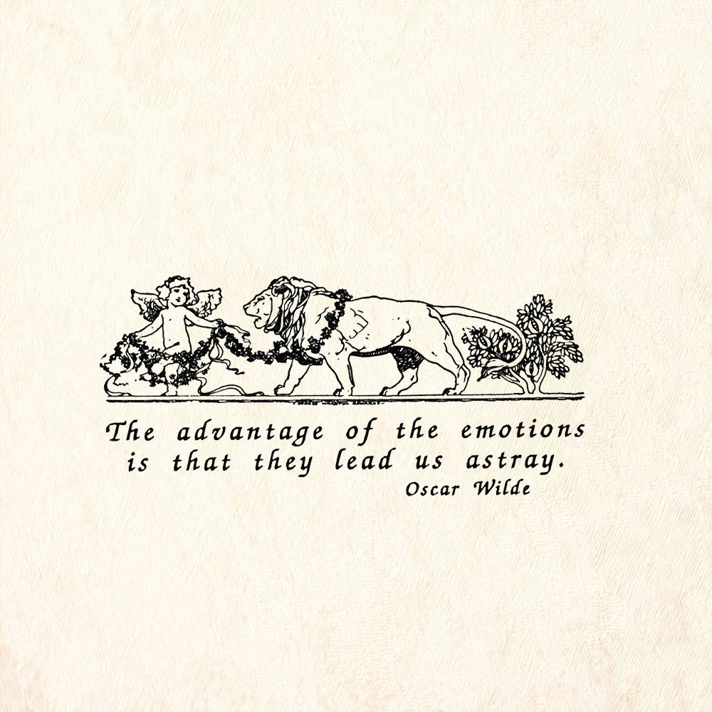 StampaFe The Advantage Of Emotions, Astray Quote by Oscar Wilde Rubber Art Stamp
