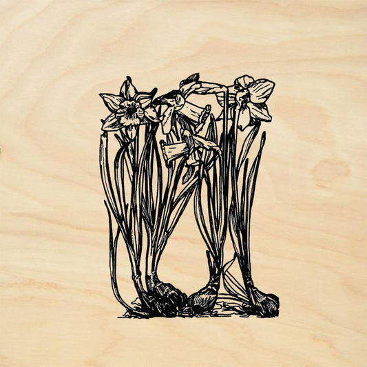 StampaFe Daffodils Botanical Rubber Art Stamp