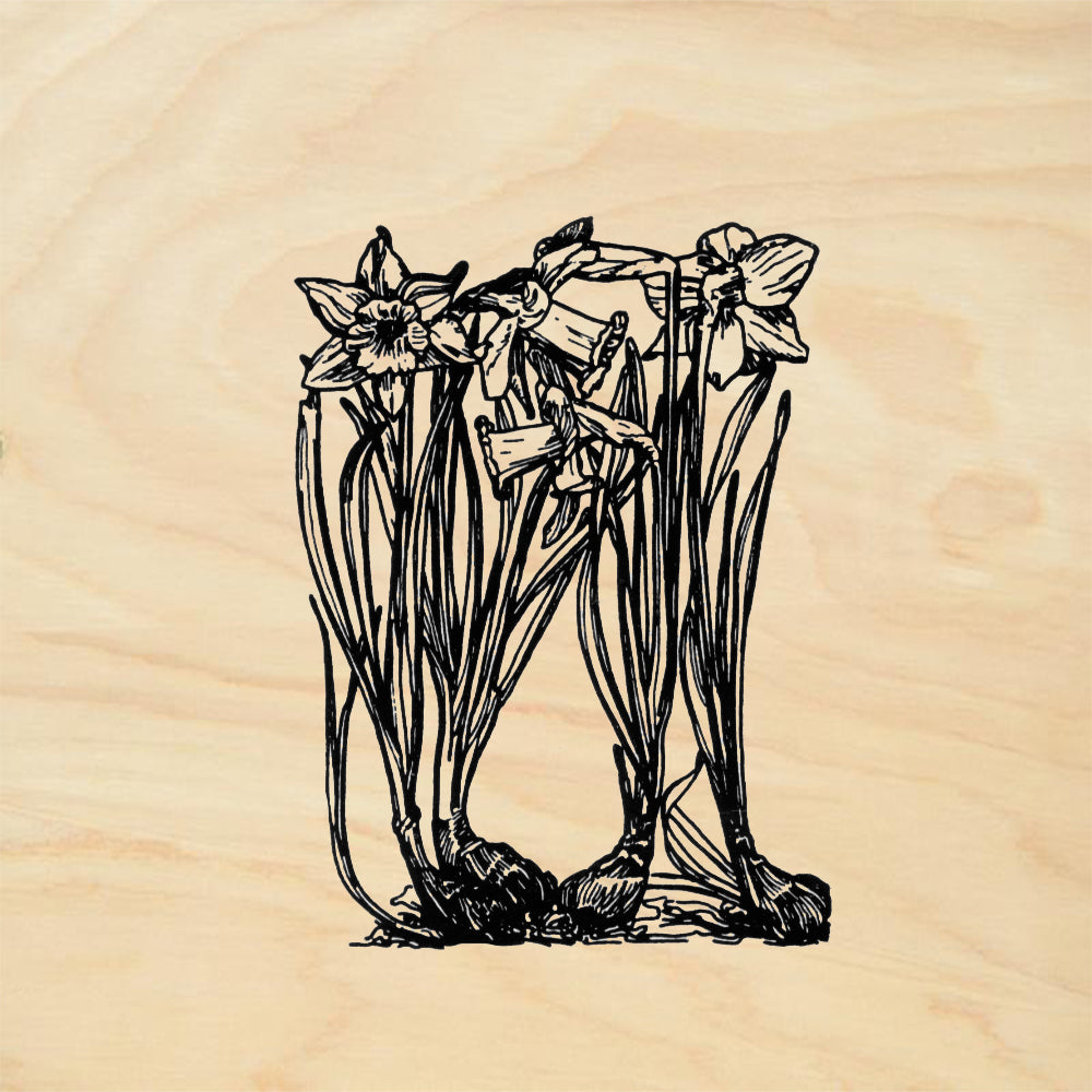 StampaFe Daffodils Botanical Rubber Art Stamp