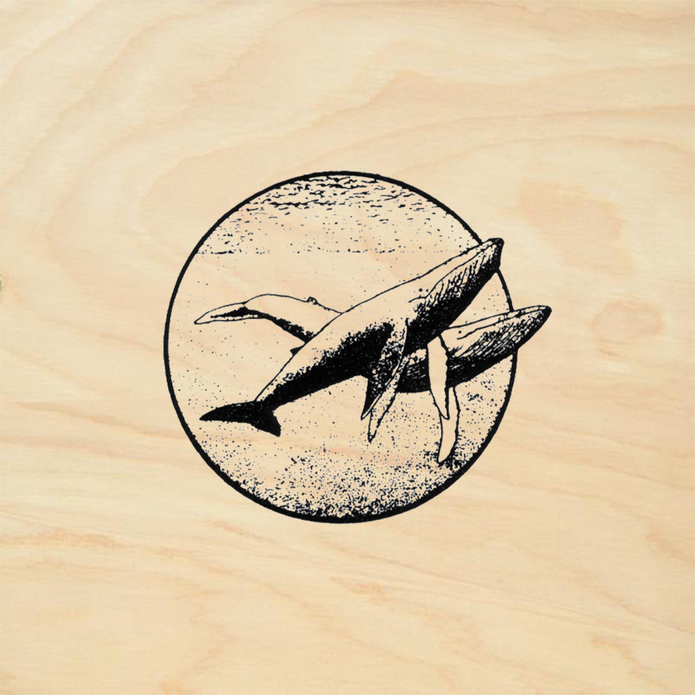 StampaFe Whales Nature Rubber Art Stamp