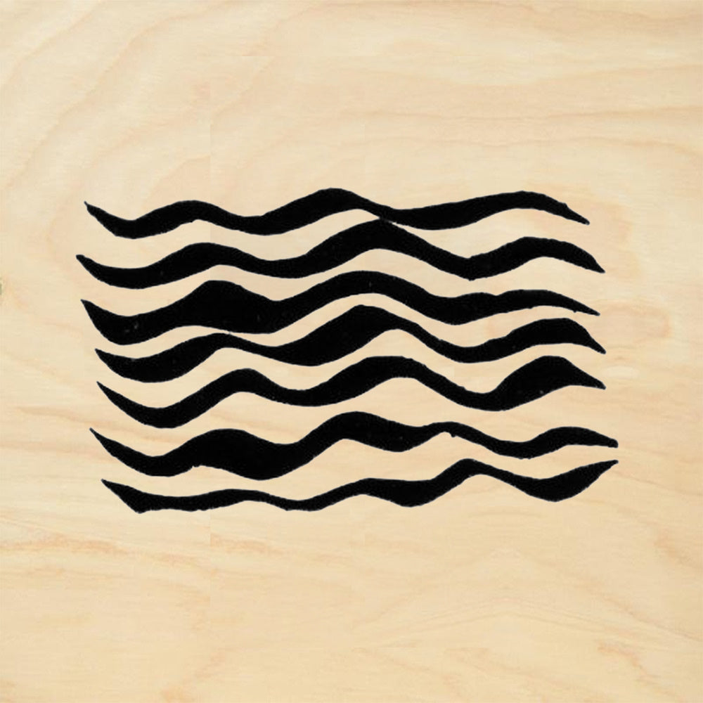 StampaFe Large Stacked Wavy Lines Rubber Art Stamp