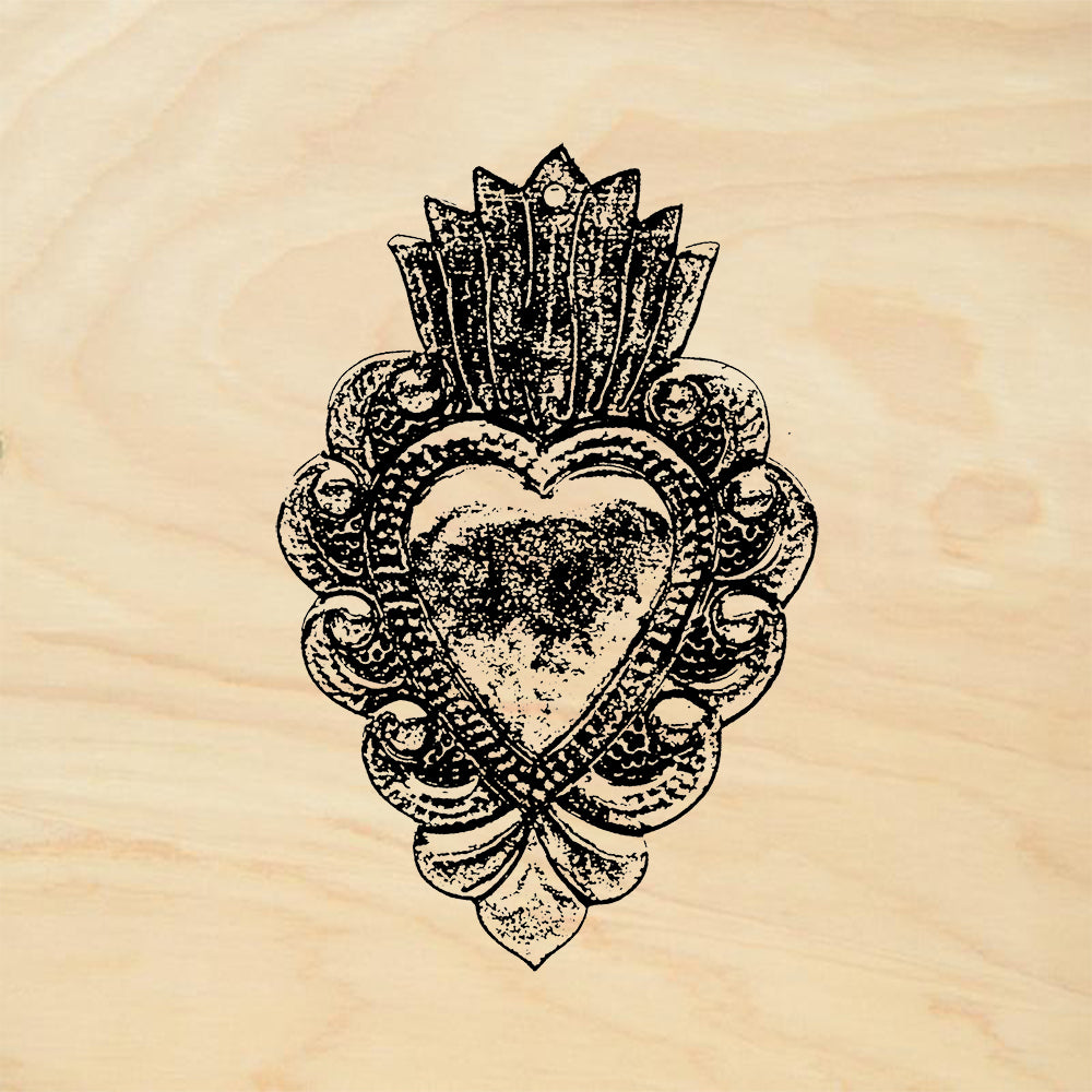 StampaFe Sacred Heart One Ornate Religious Rubber Art Stamp