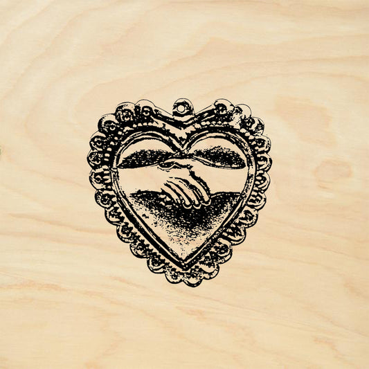 StampaFe Hands in Heart Vintage Rubber Art Stamp