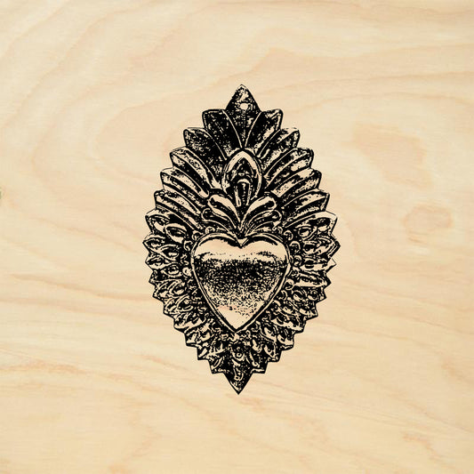 StampaFe Sacred Heart, 2 Folk Art Rubber Art Stamp