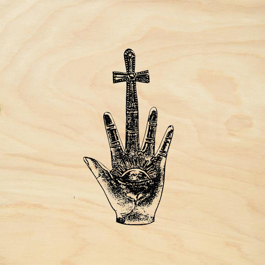 StampaFe Hand with eye Mixed Media Rubber Art Stamp