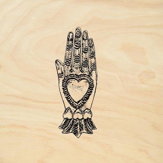 StampaFe Hand & Heart Cuff Folk Art Rubber Art Stamp
