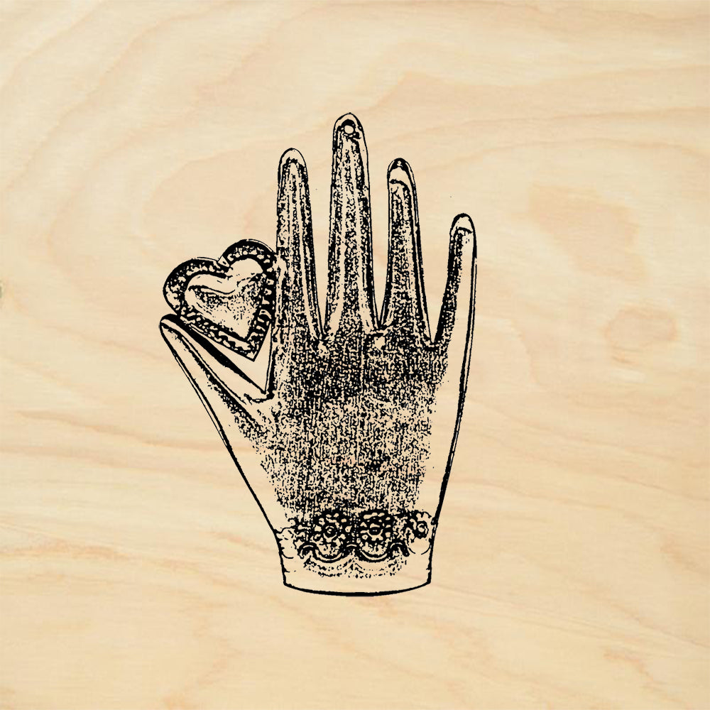 StampaFe Hand with heart Vintage Rubber Art Stamp