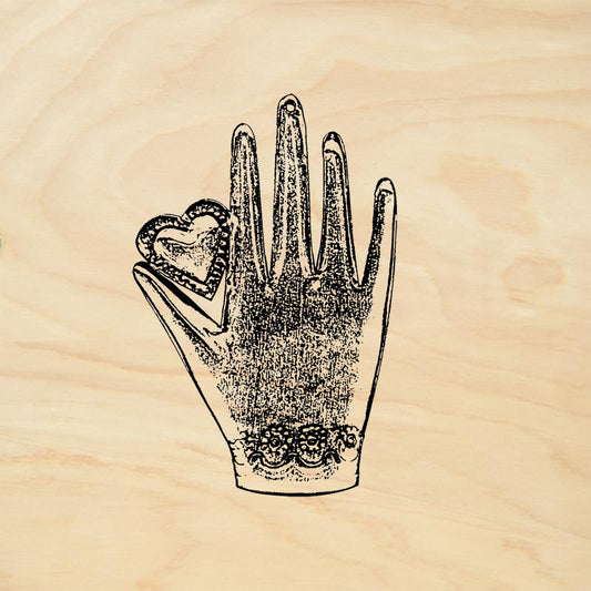 StampaFe Hand with heart Vintage Rubber Art Stamp
