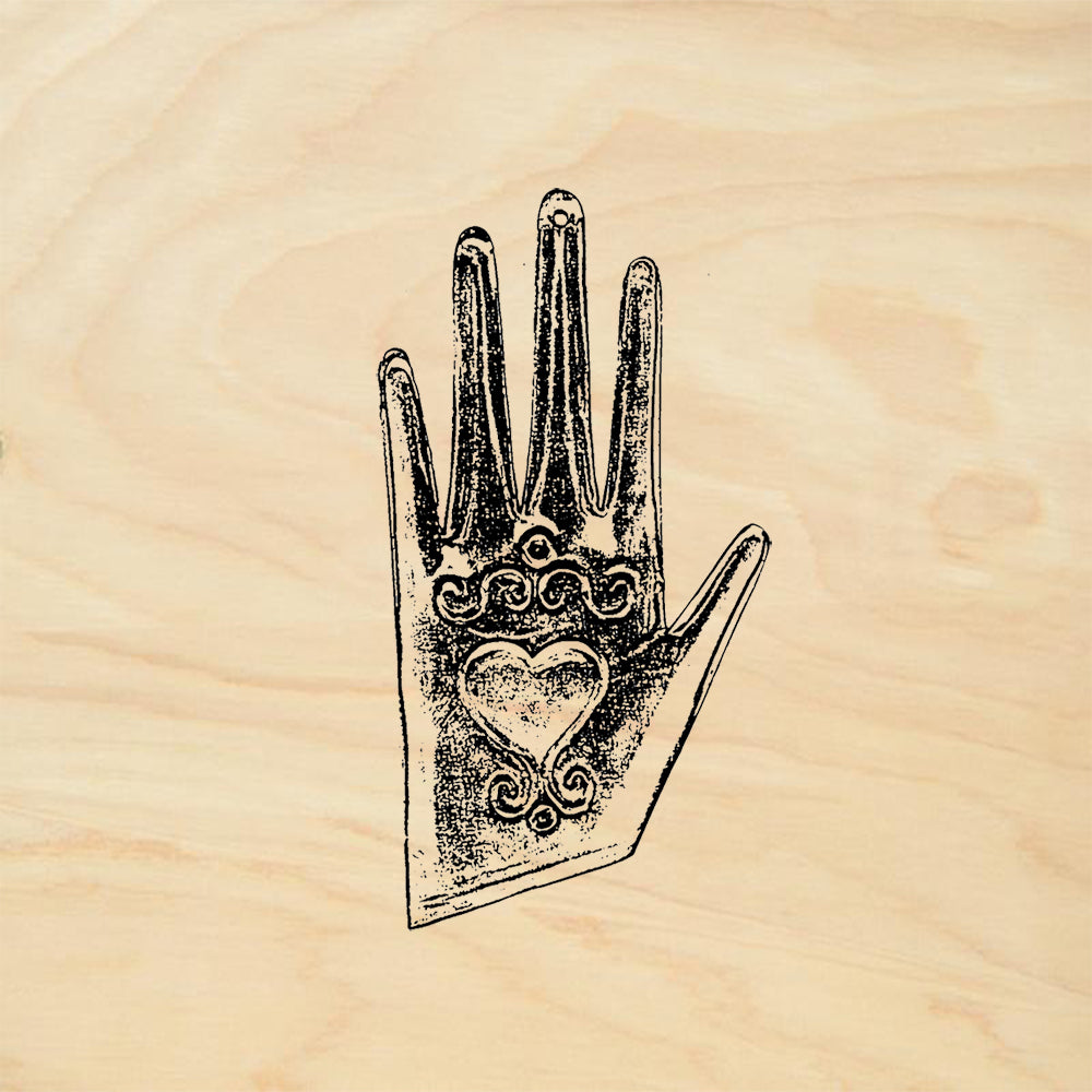 StampaFe Palm Heart 1 Folk Art Rubber Art Stamp