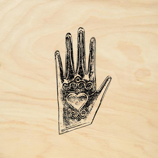 StampaFe Palm Heart 1 Folk Art Rubber Art Stamp
