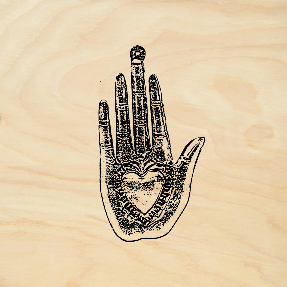 StampaFe Palm Heart 2 Folk Art Rubber Art Stamp