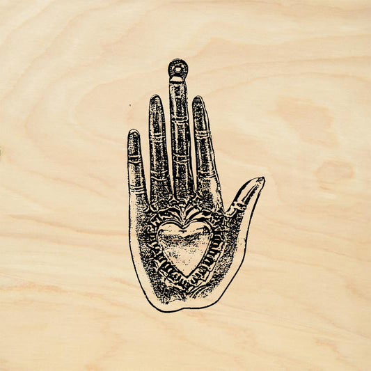 StampaFe Palm Heart 2 Folk Art Rubber Art Stamp