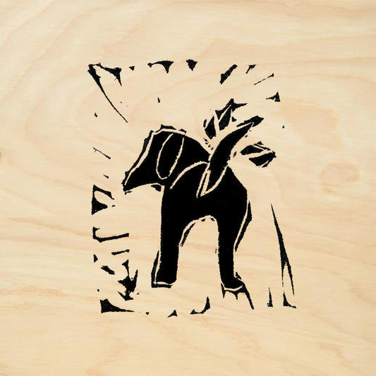 StampaFe Carved Dog Folk Art Rubber Art Stamp