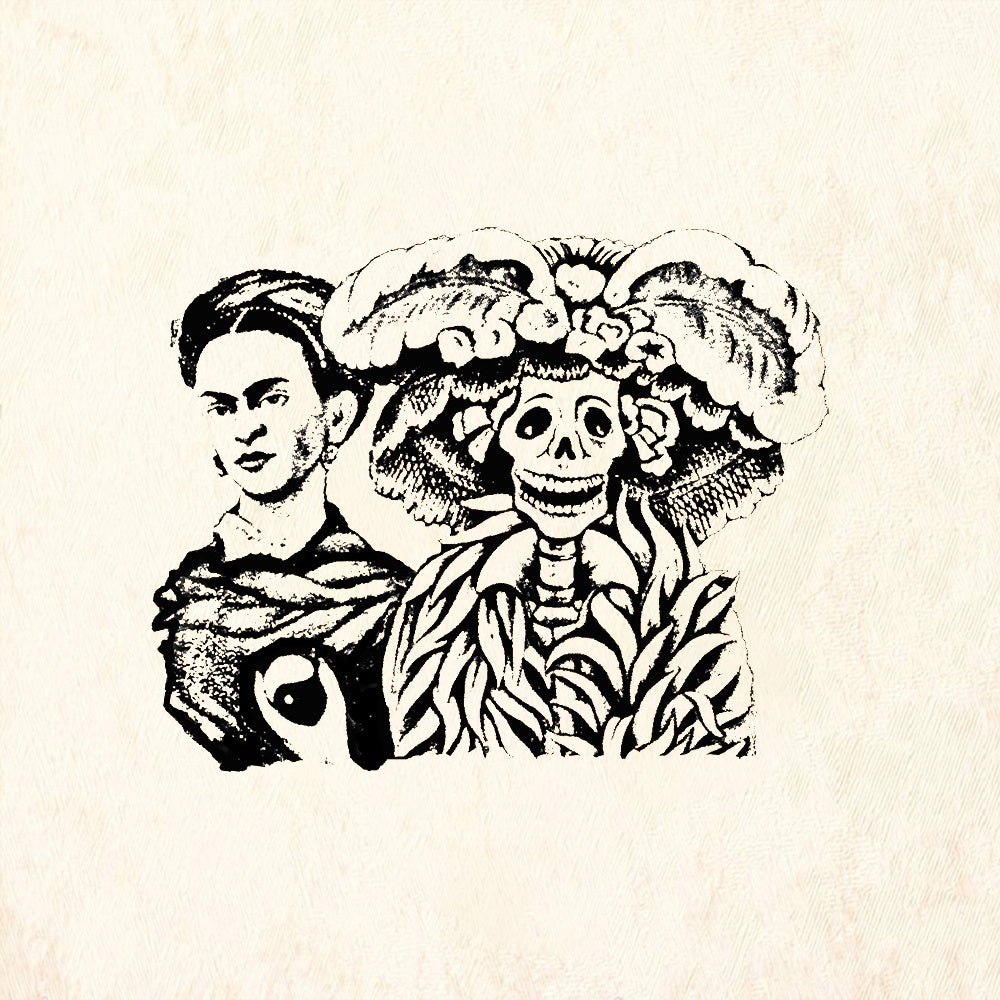 StampaFe Frida and Catrina Day of the Dead Rubber Art Stamp