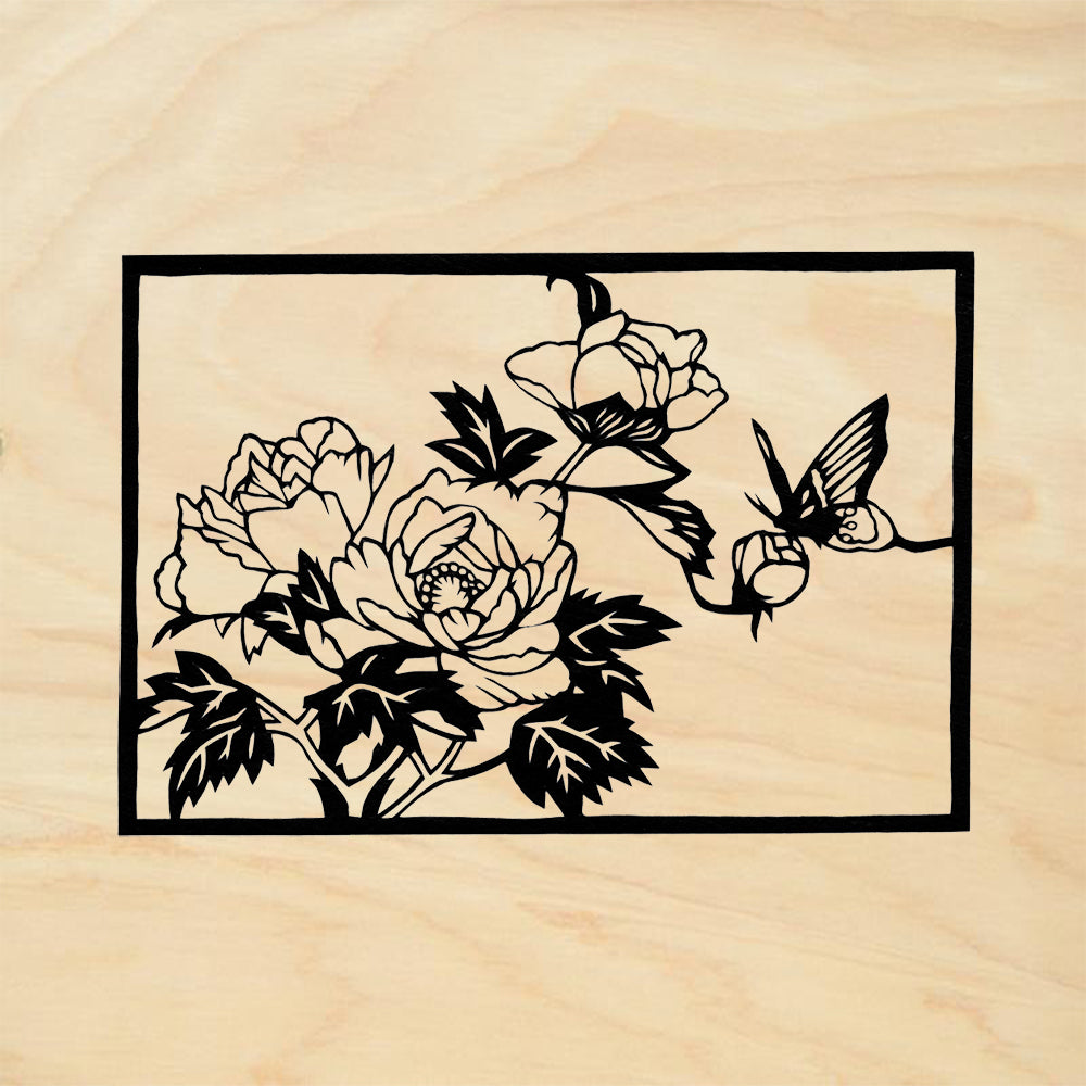StampaFe Butterfly Flower Botanical Rubber Art Stamp
