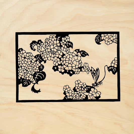 StampaFe Dragonfly flower Botanical Rubber Art Stamp