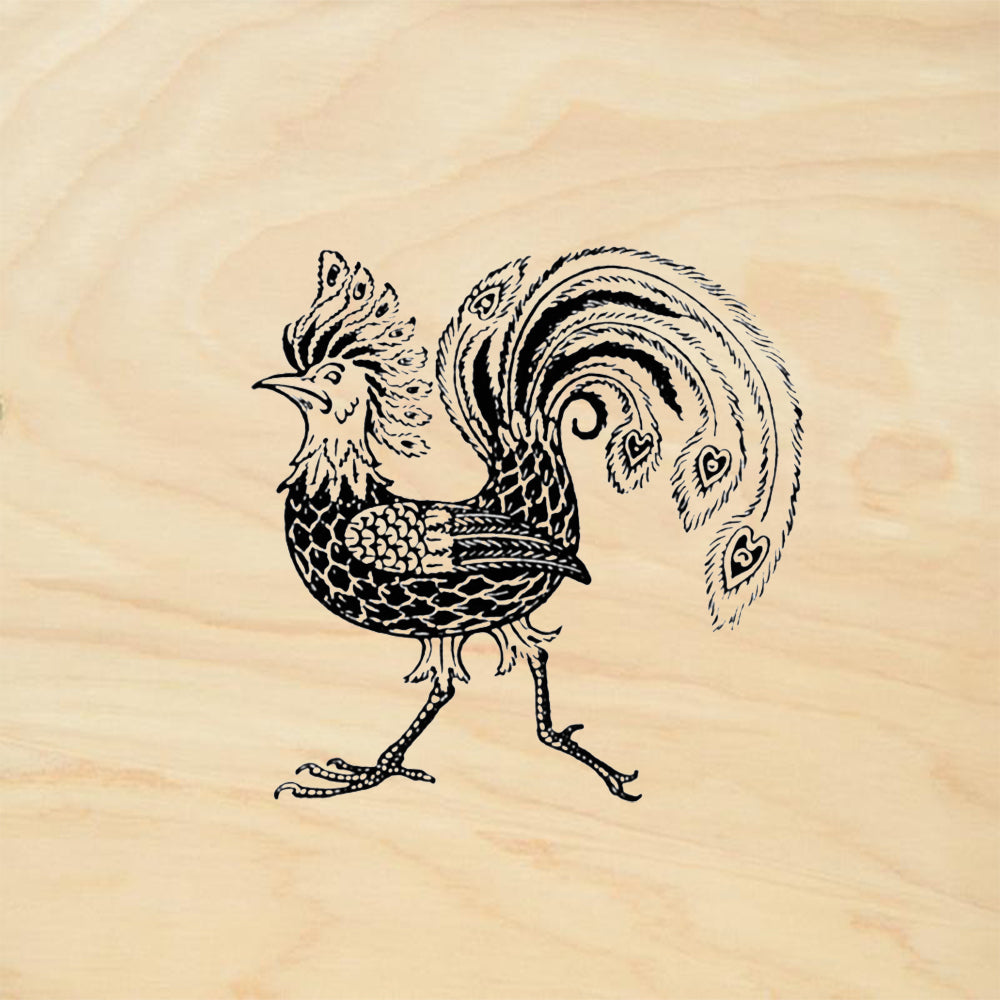 StampaFe Rooster’s Tale Folk Art Rubber Art Stamp