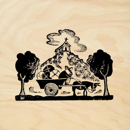 StampaFe Burro, Cart & Chapel Southwest Rubber Art Stamp