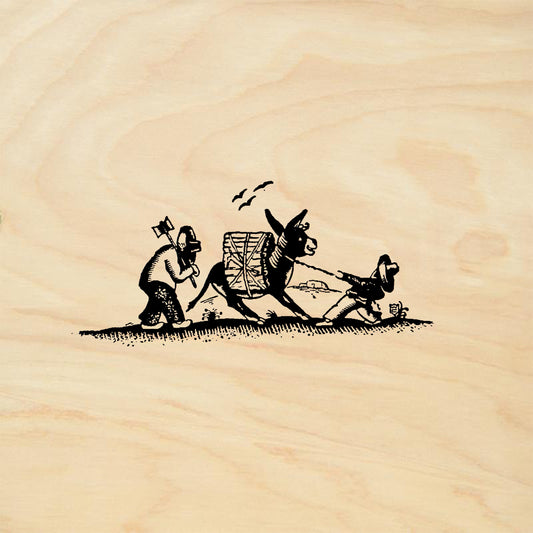 StampaFe Reluctant Burro Folk Art Rubber Art Stamp