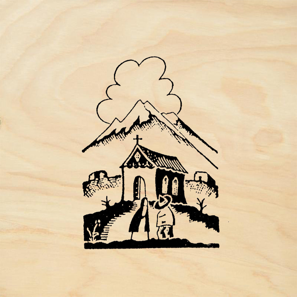 StampaFe Chapel 1 with Couple Southwest Rubber Art Stamp