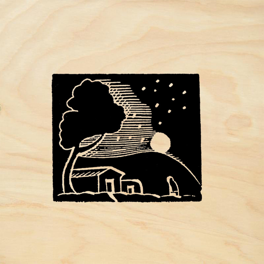 StampaFe Moon rise Southwest Celestial Rubber Art Stamp