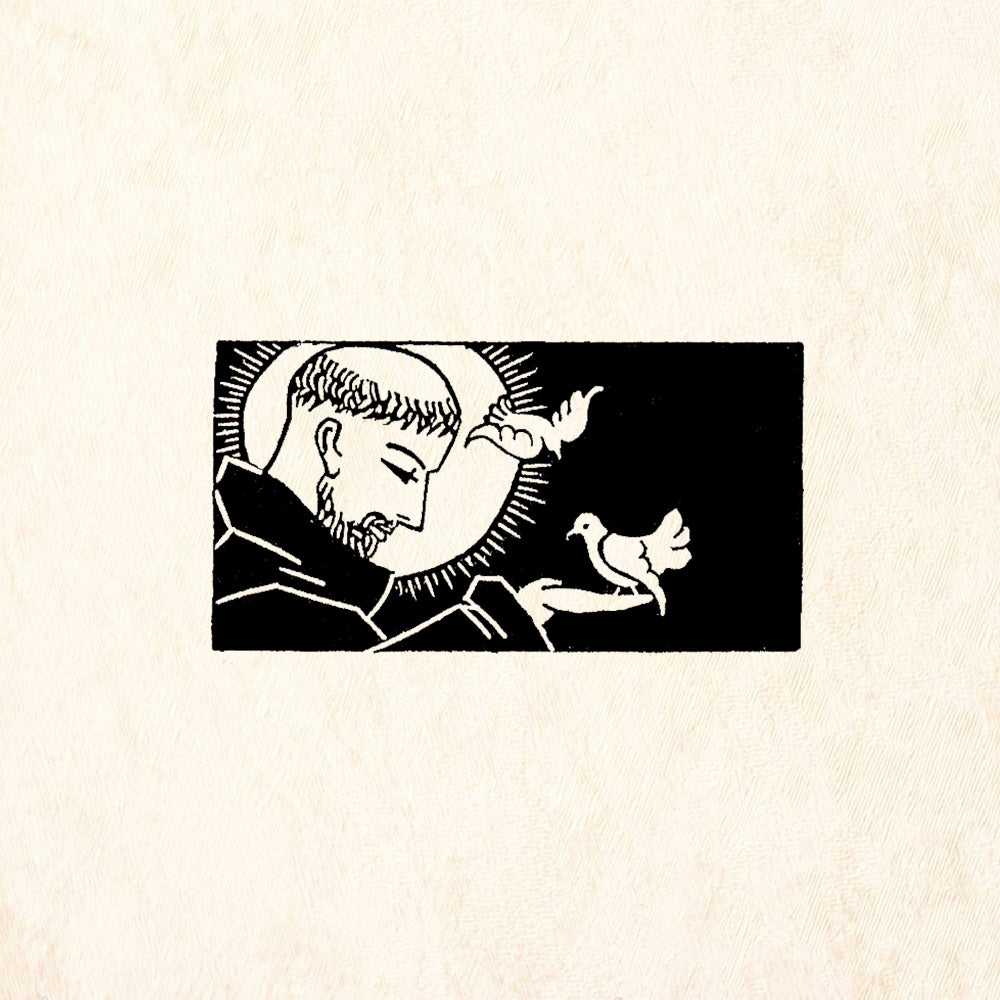StampaFe Saint Francis Folk Art Rubber Art Stamp