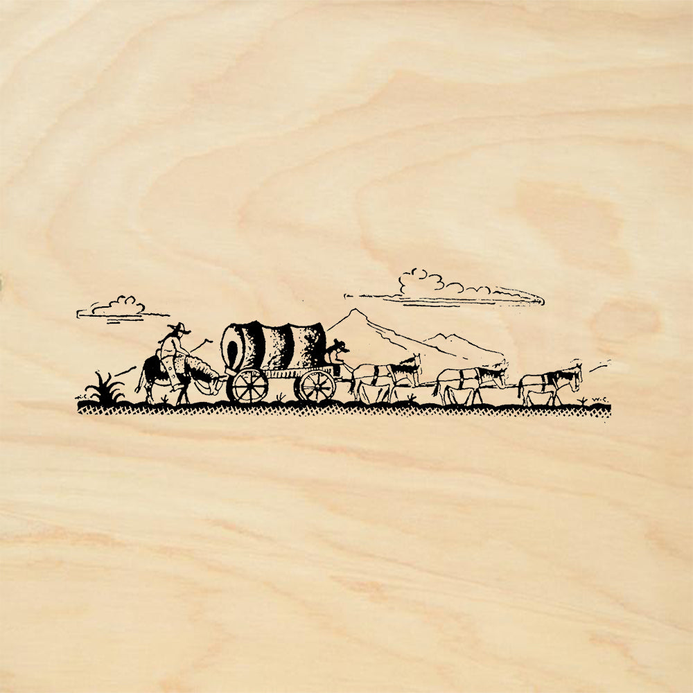 StampaFe Wagon Train Vintage Rubber Art Stamp