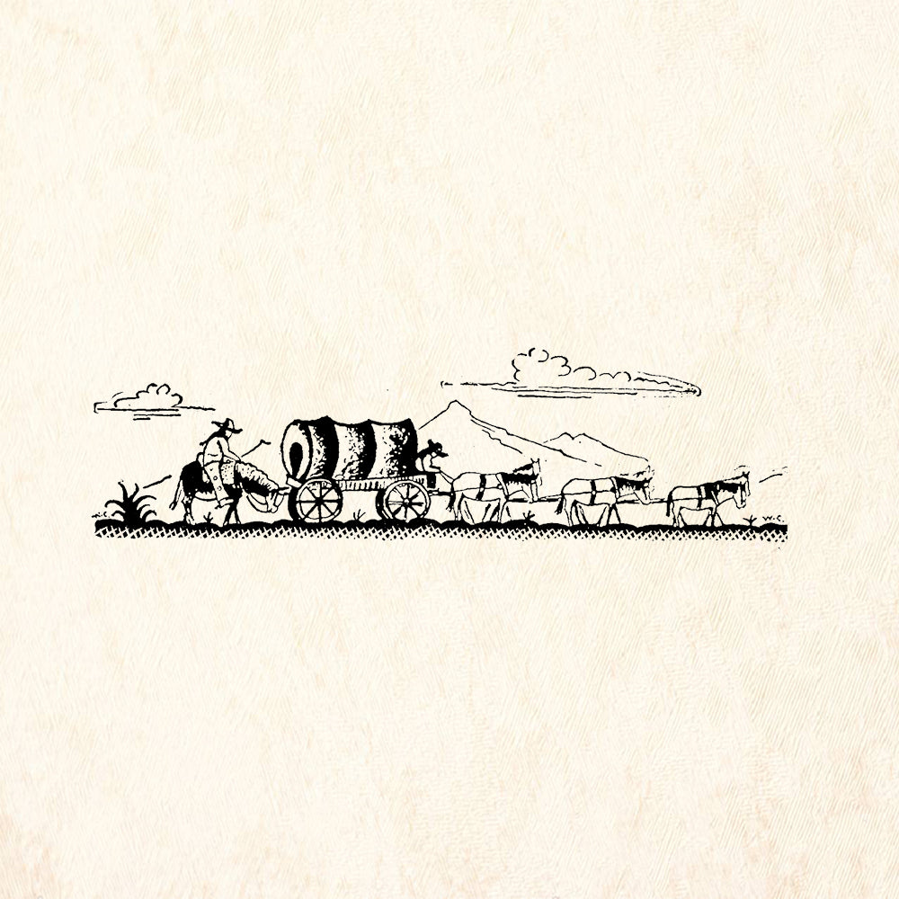 StampaFe Wagon Train Vintage Rubber Art Stamp