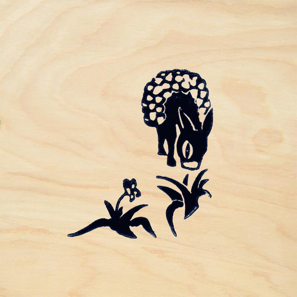 StampaFe Burro and Flowers Southwest Rubber Art Stamp