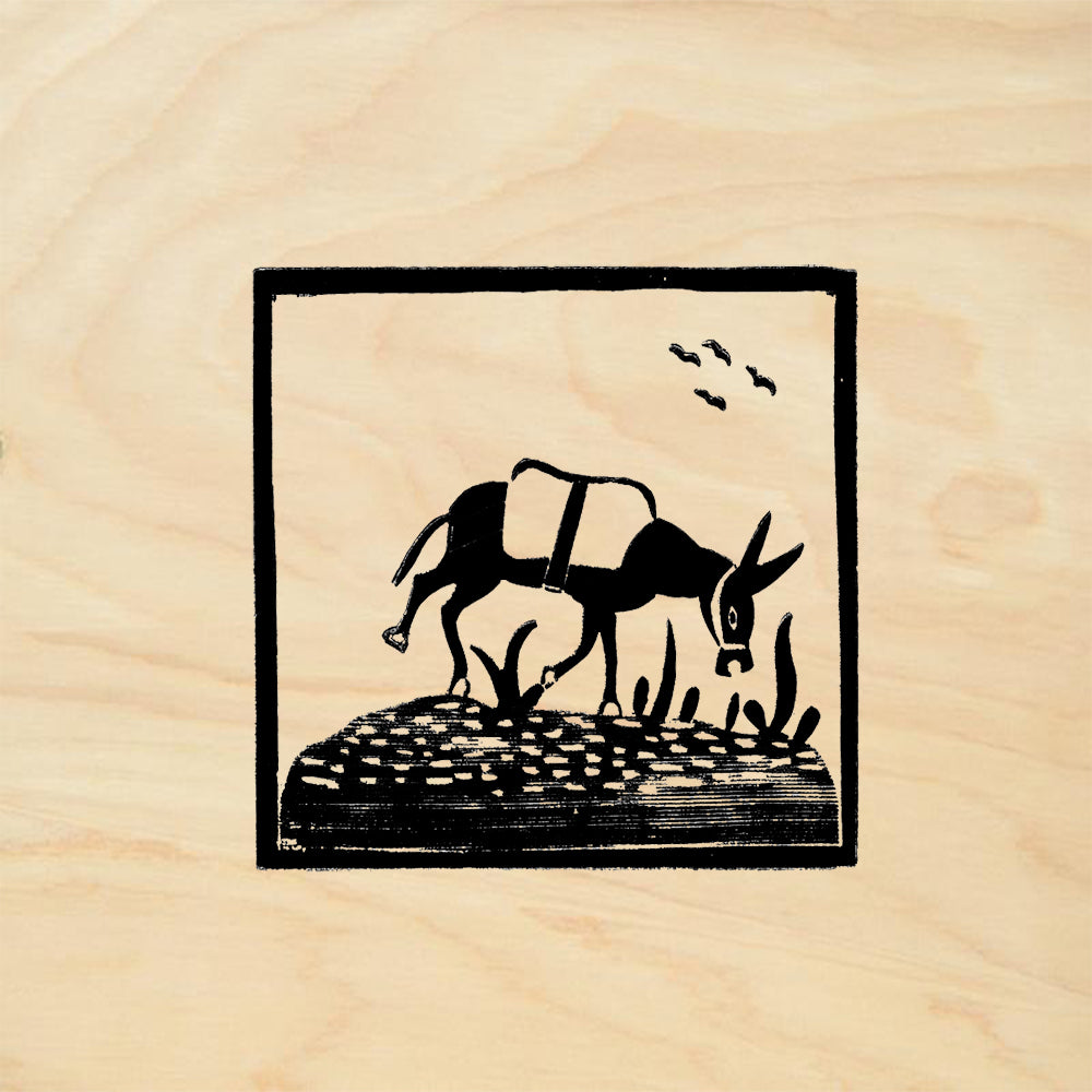 StampaFe Burro Square Southwest Rubber Art Stamp