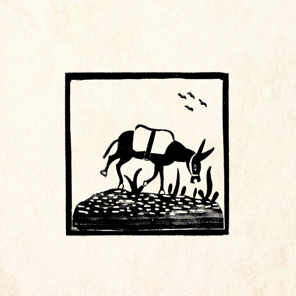 StampaFe Burro Square Southwest Rubber Art Stamp
