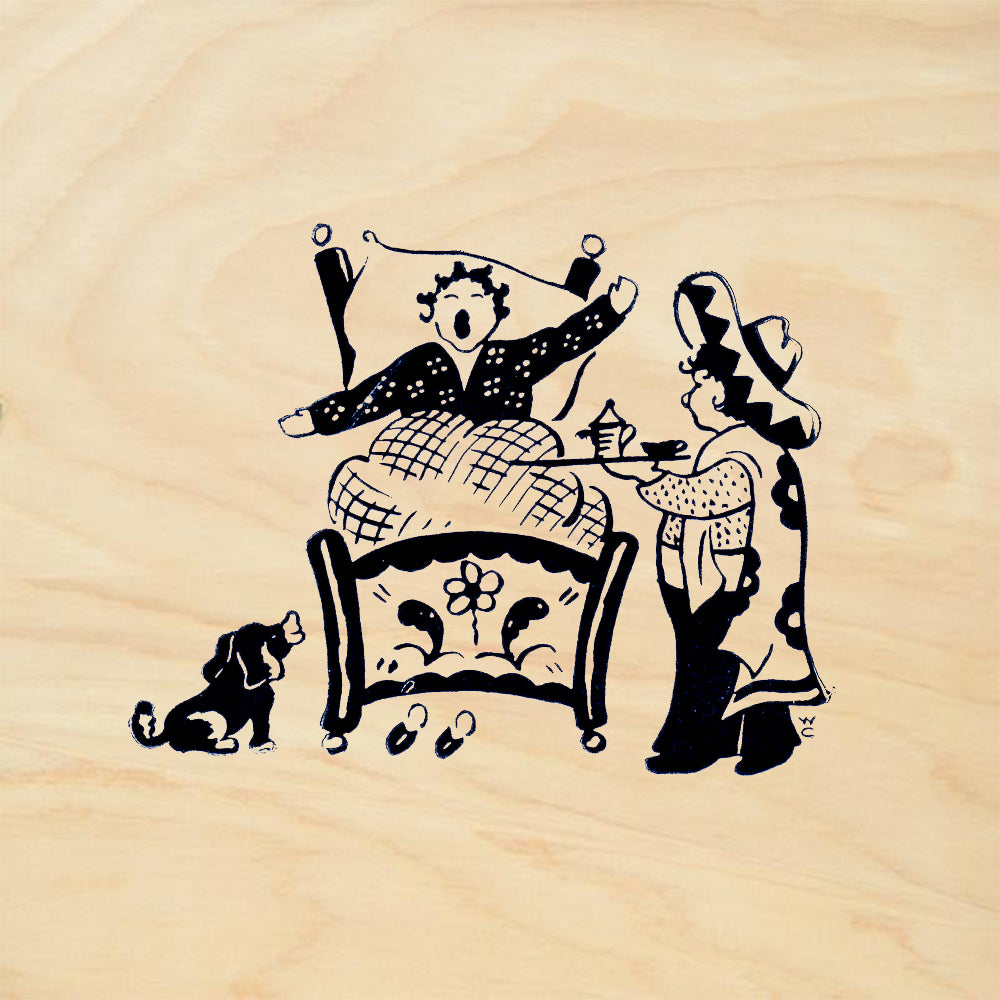 StampaFe Good Morning Whimsical Vintage Rubber Art Stamp