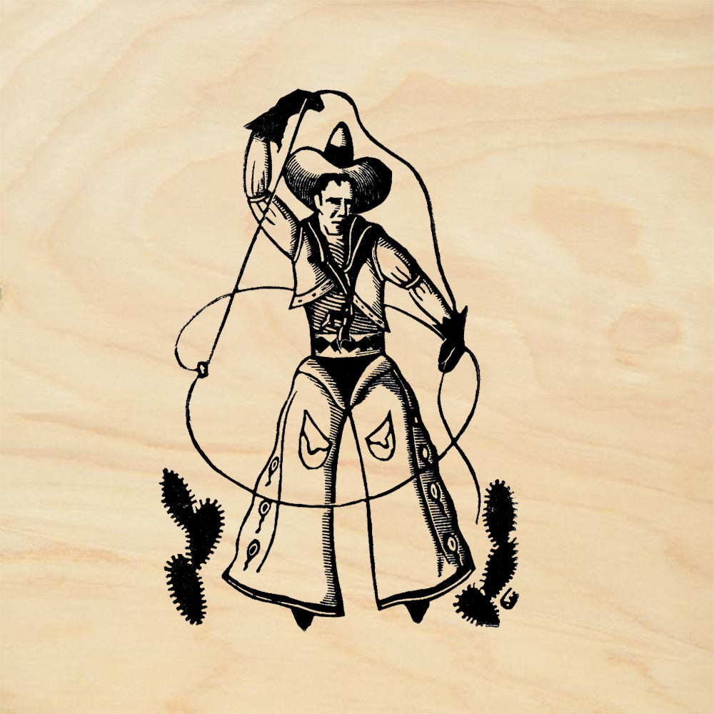 StampaFe Cowboy with Rope Southwest Rubber Art Stamp