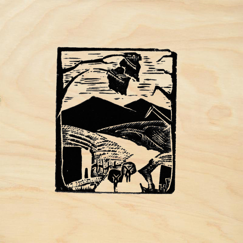 StampaFe Burro Village Southwest Rubber Art Stamp