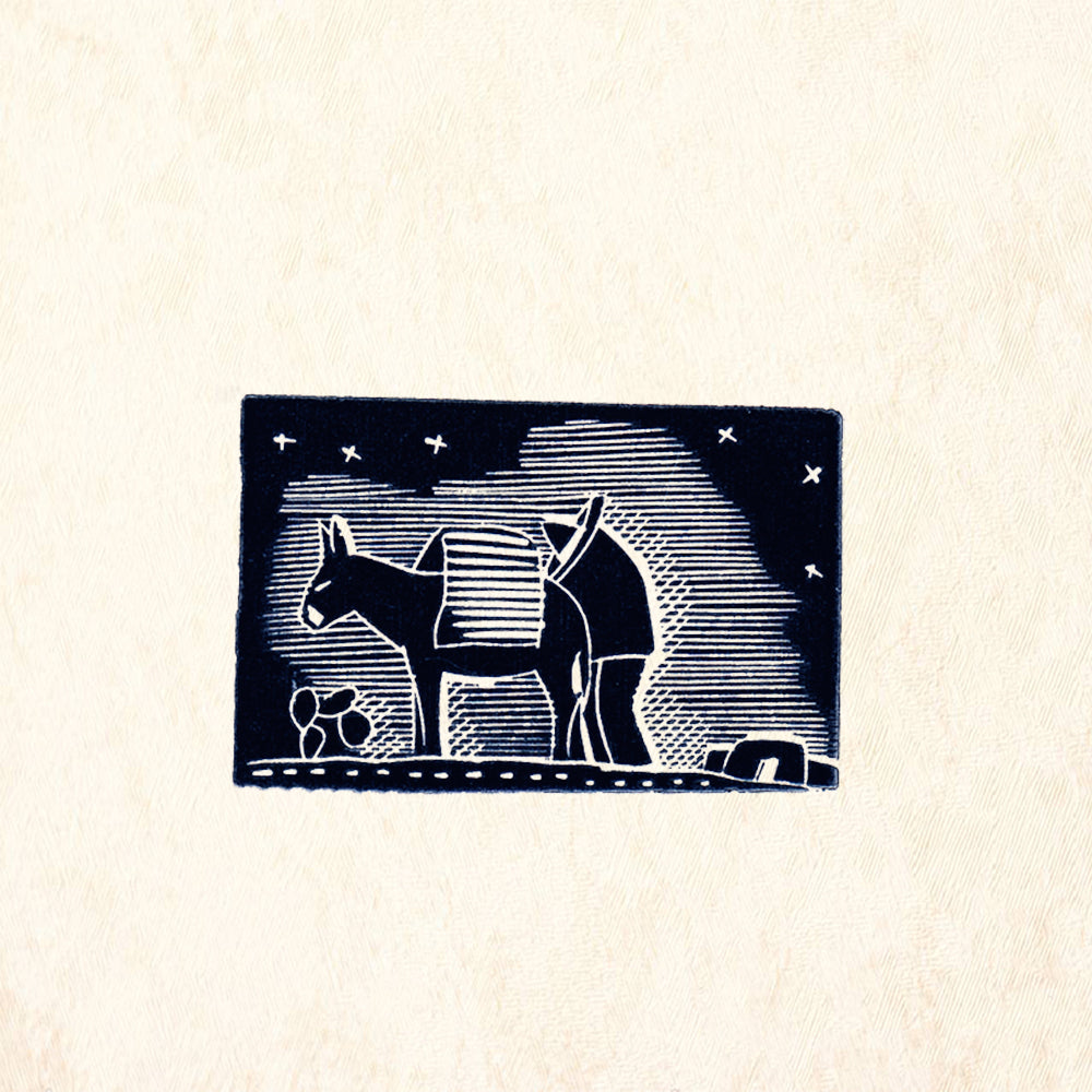 StampaFe Burro at Night Southwest Rubber Art Stamp
