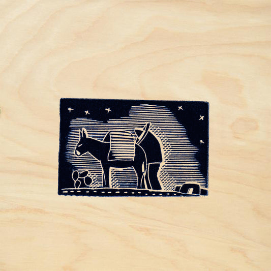 StampaFe Burro at Night Southwest Rubber Art Stamp