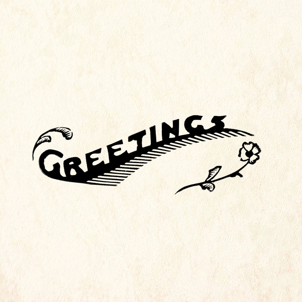 StampaFe Greetings Vintage Rubber Art Stamp