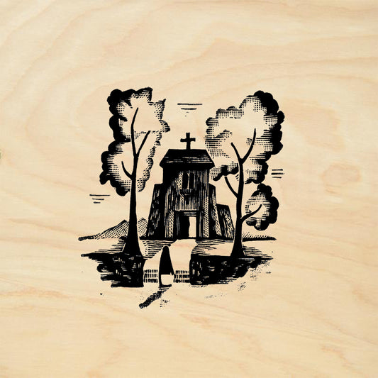 StampaFe Church in Summer Southwest Rubber Art Stamp