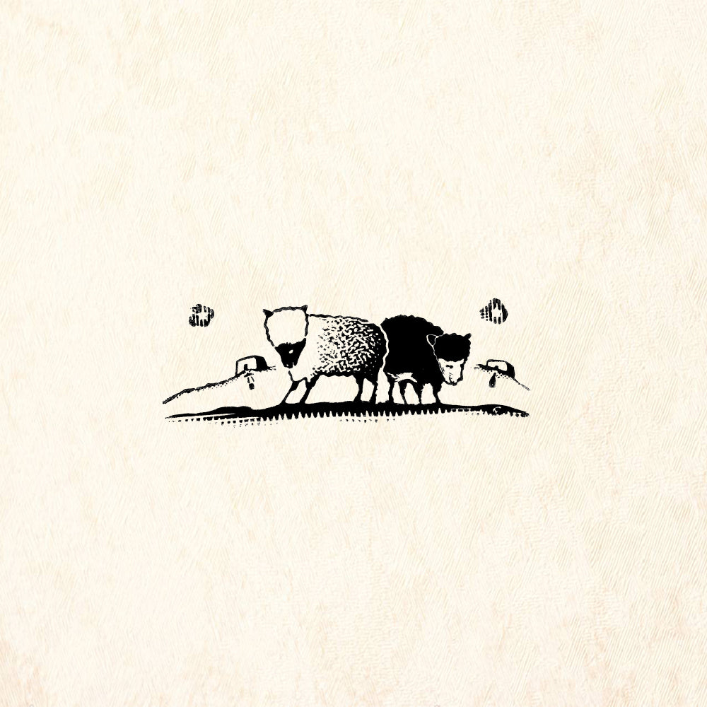 StampaFe Two Sheep Folk Art Animal Rubber Art Stamp