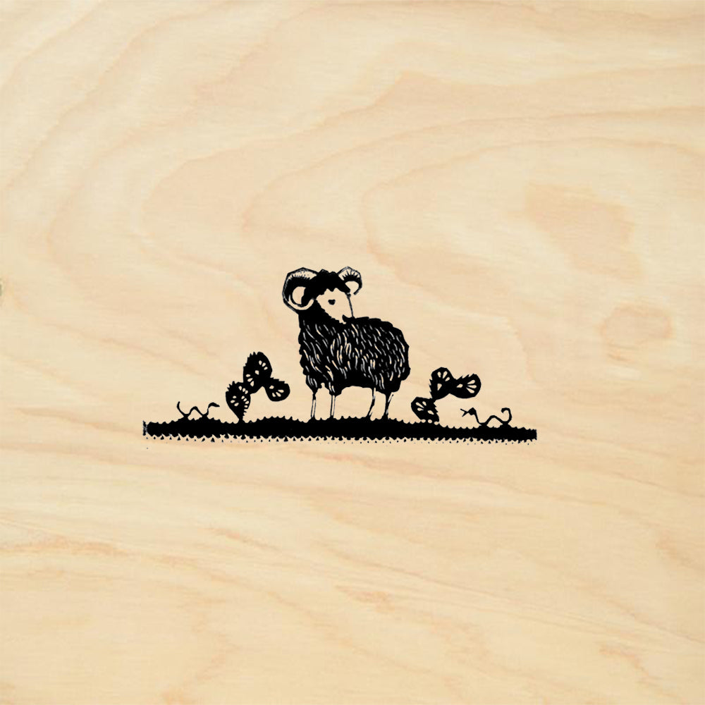 StampaFe Ram Folk Art Animal Rubber Art Stamp