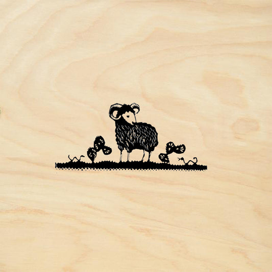 StampaFe Ram Folk Art Animal Rubber Art Stamp