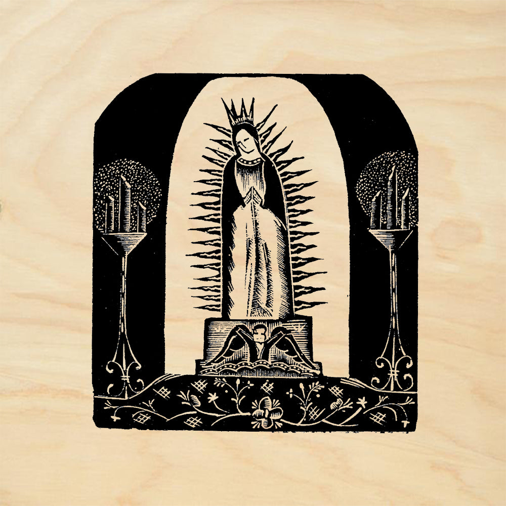 StampaFe Guadalupe on Altar Folk Art Rubber Art Stamp