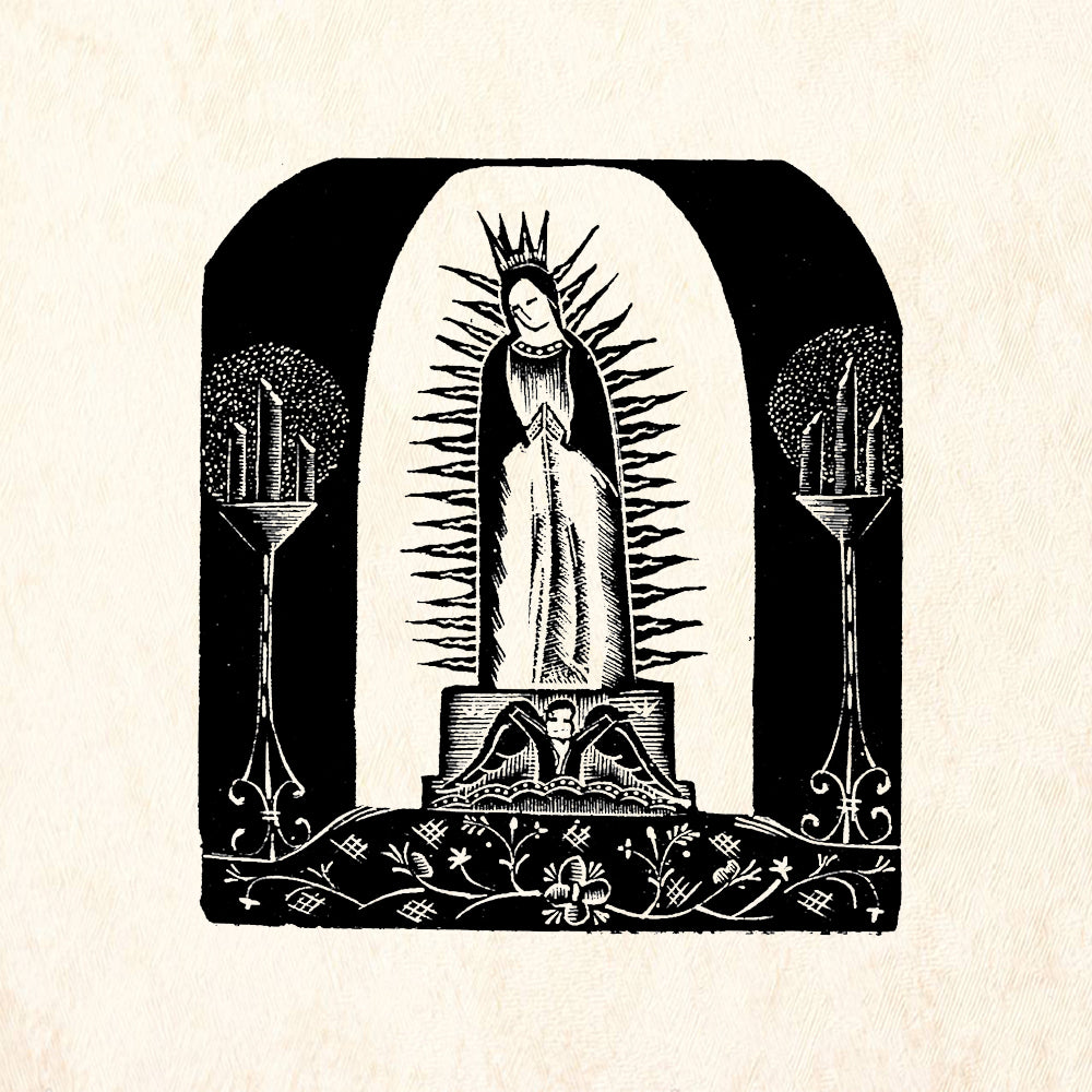 StampaFe Guadalupe on Altar Folk Art Rubber Art Stamp